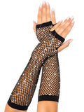 Rhinestone Fishnet Arm Warmers