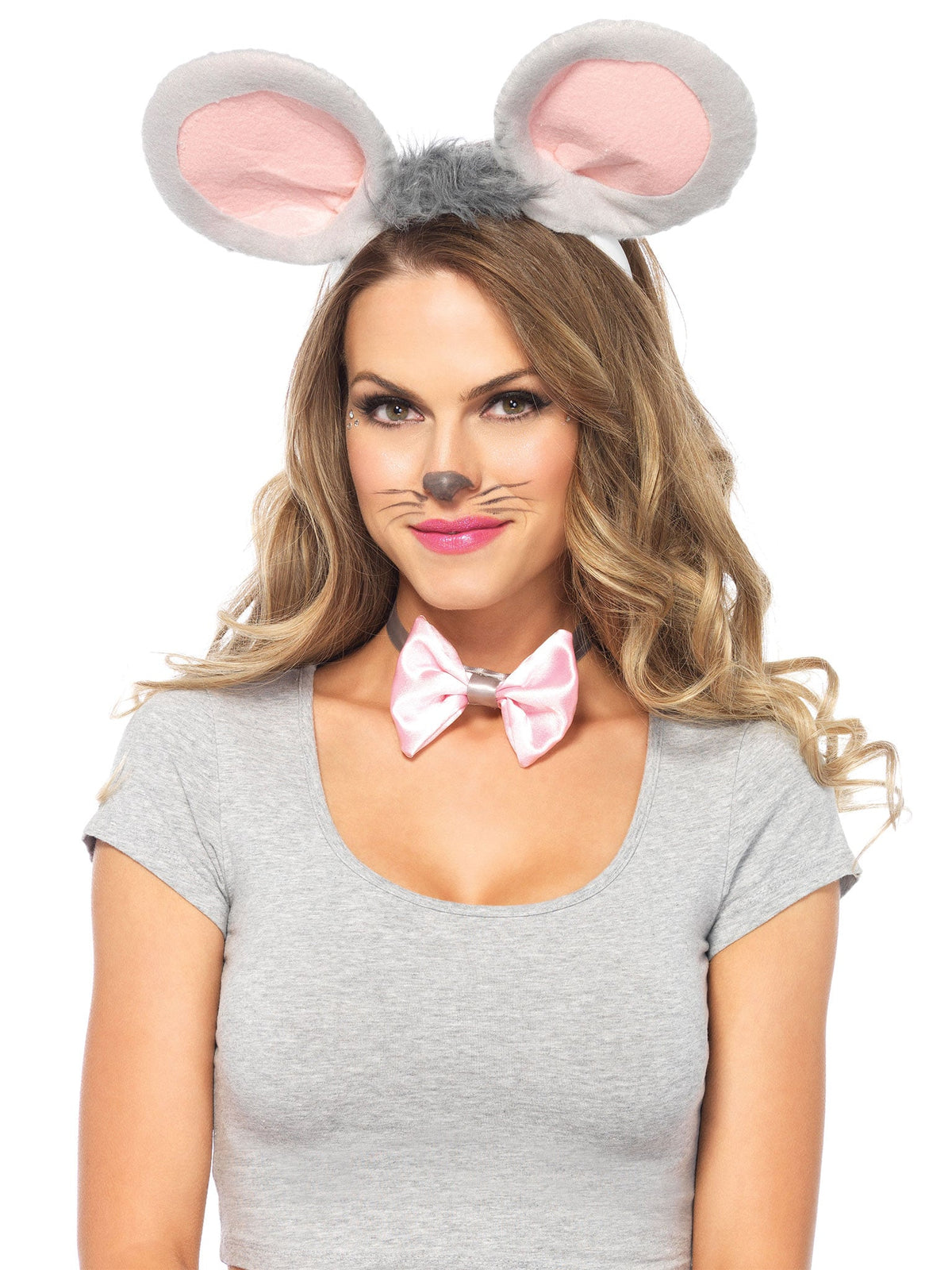 3 PC Mouse Costume Kit, Includes Ear Headband, Satin Bow Tie, and Pin-On Tail