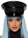 Rhinestone Trimmed Military Hat
