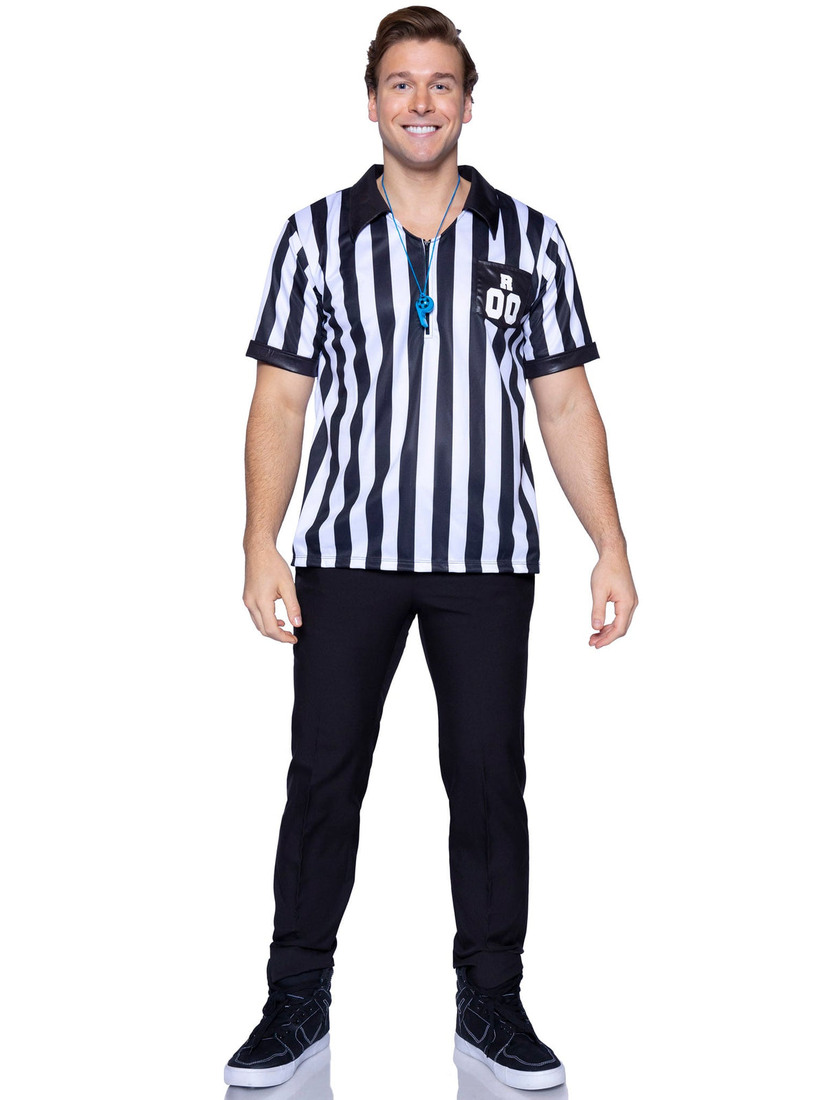 Men's 2 PC Ref Costume, Includes Shirt and Whistle