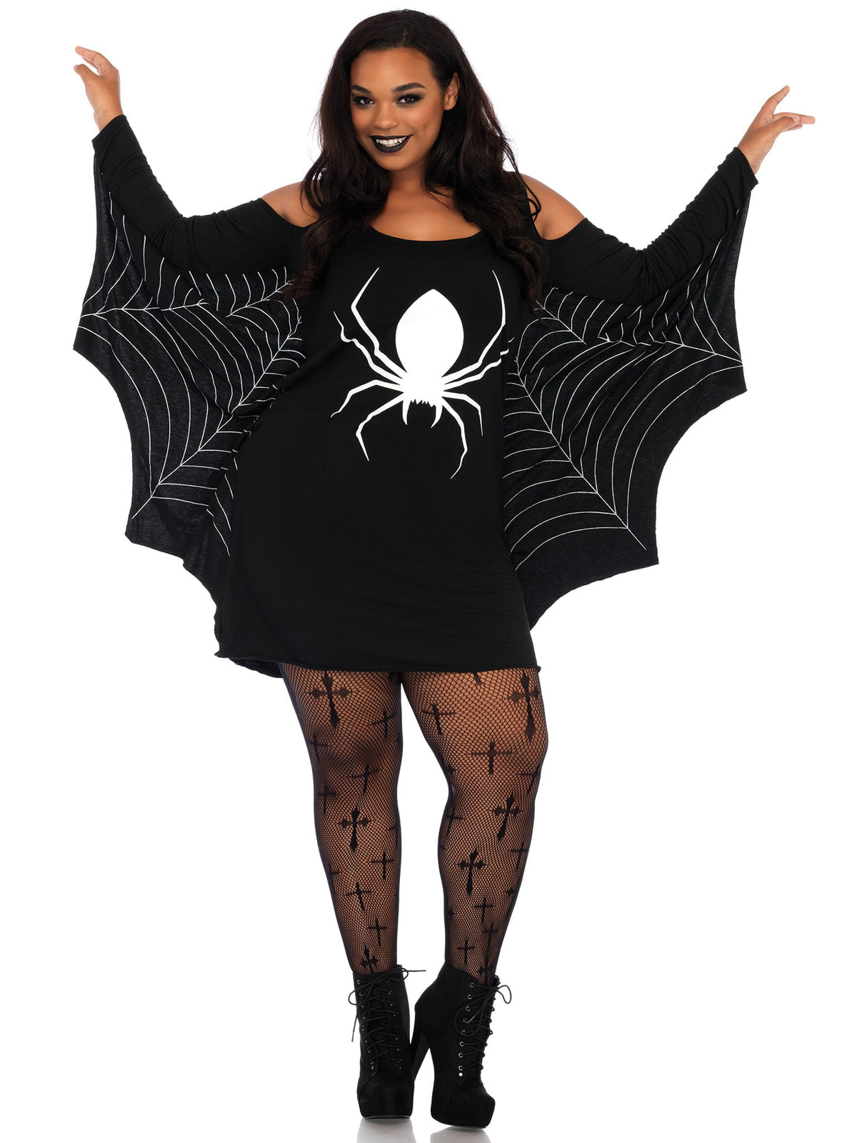 Plus Size Jersey  Spiderweb Dress