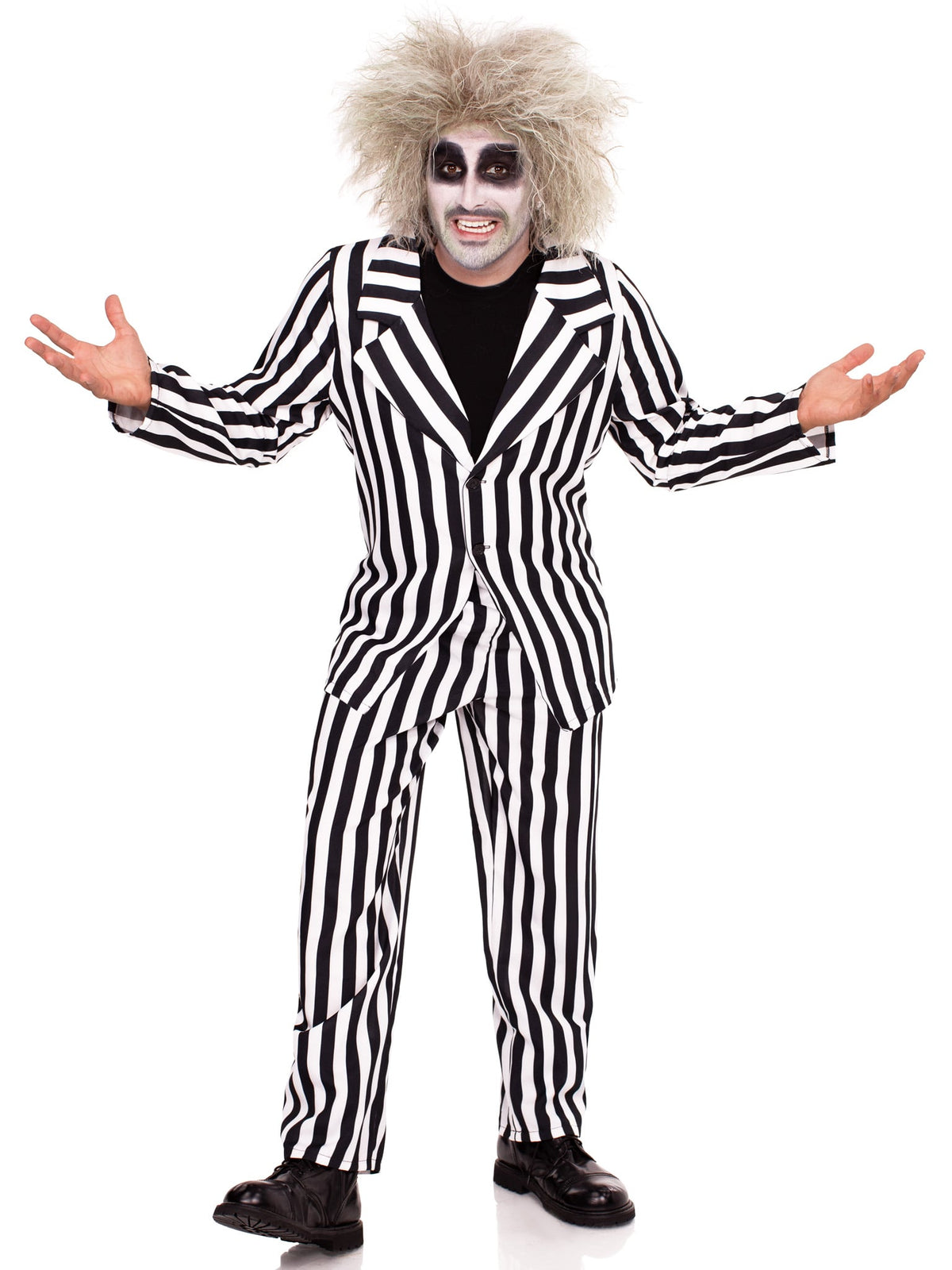 Men's 2 PC Beetle Boss Costume, Includes Striped Jacket and Matching Pants
