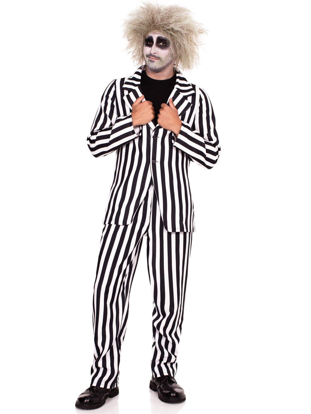 Men's 2 PC Beetle Boss Costume, Includes Striped Jacket and Matching Pants