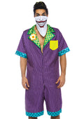 2 PC Super Villain Costume, Includes Character Jumpsuit with Pockets, Double Sided Zipper, and Face Mask Bandana