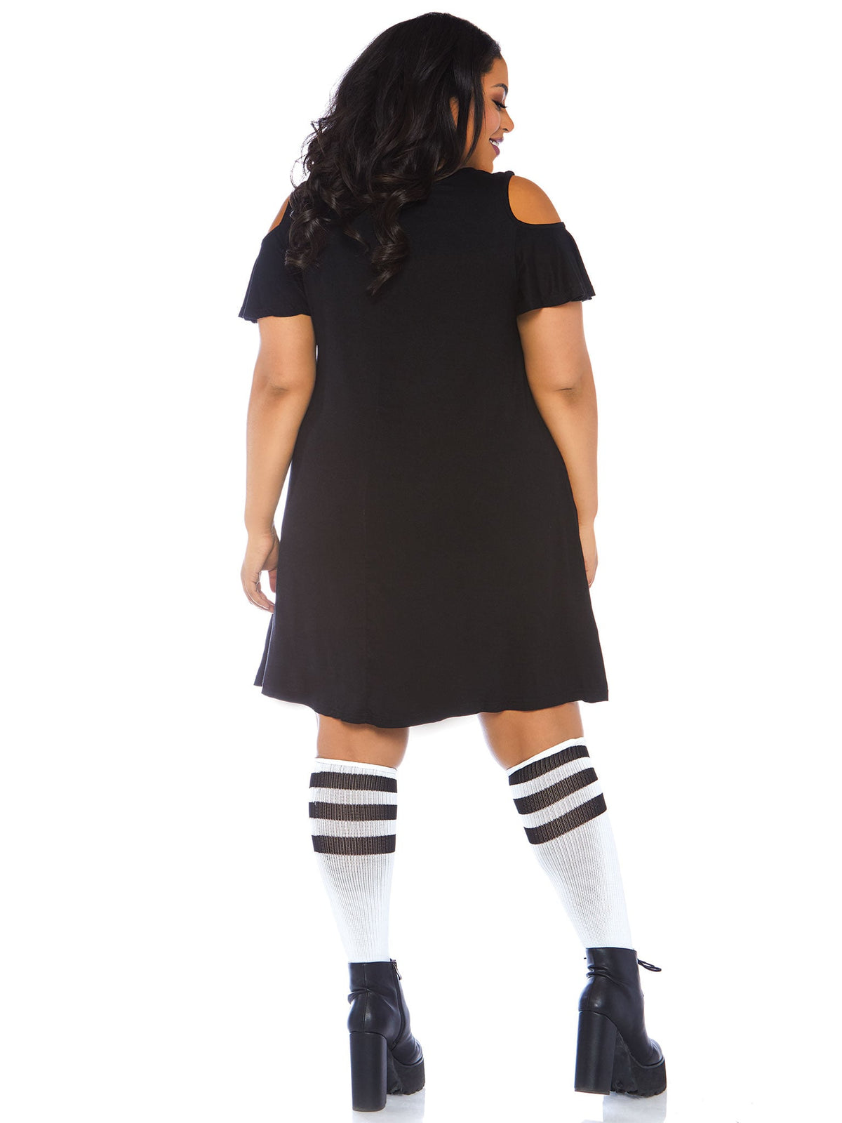 Plus Size More Boos Jersey Dress with Pockets and Keyhole Bodice