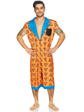Men's 1 PC Bedrock Bro Costume, Includes Printed Jumpsuit with Pockets and Double Sided Zipper