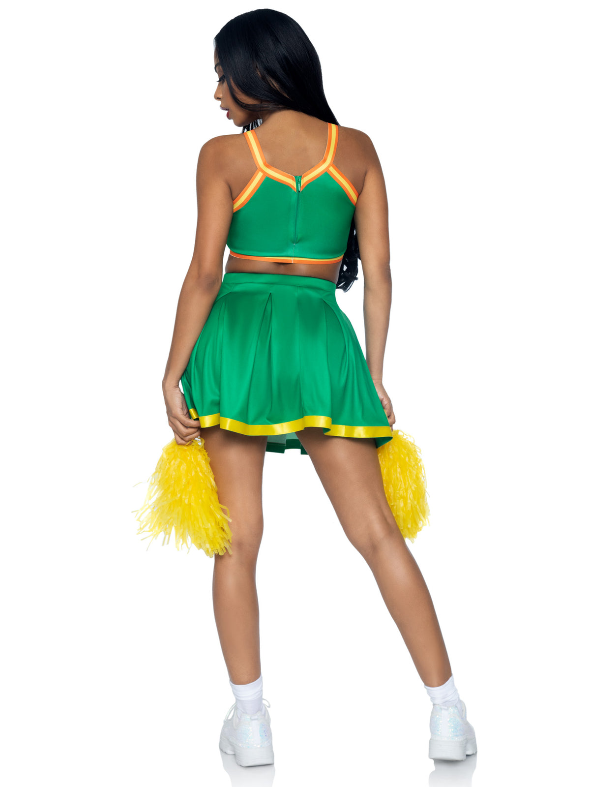 3 PC Bring It Baddie, Includes Top with Cheer Logo, Pleated Skirt, and Pom-Poms