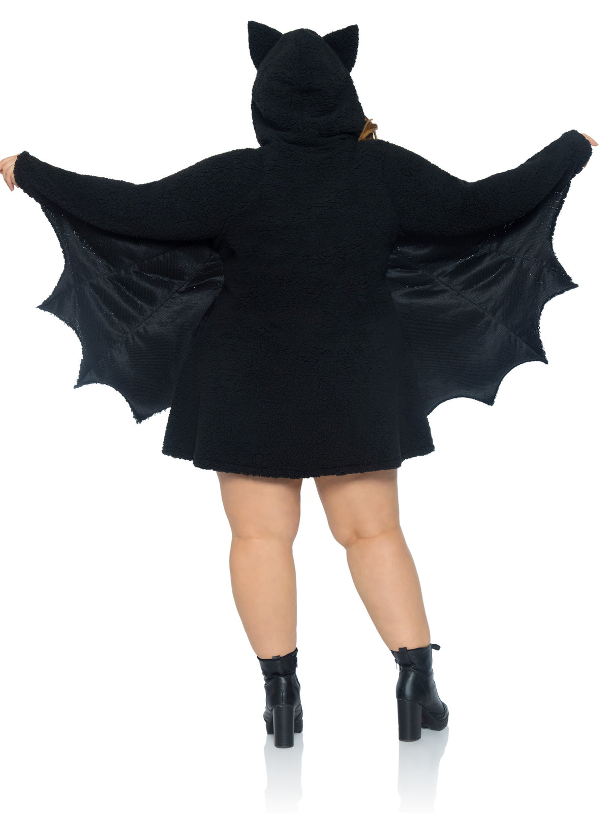 Plus Size 1 PC Moonlight Bat Costume, Includes Ultra-Soft Dress with Wing Sleeves and Ear Hood