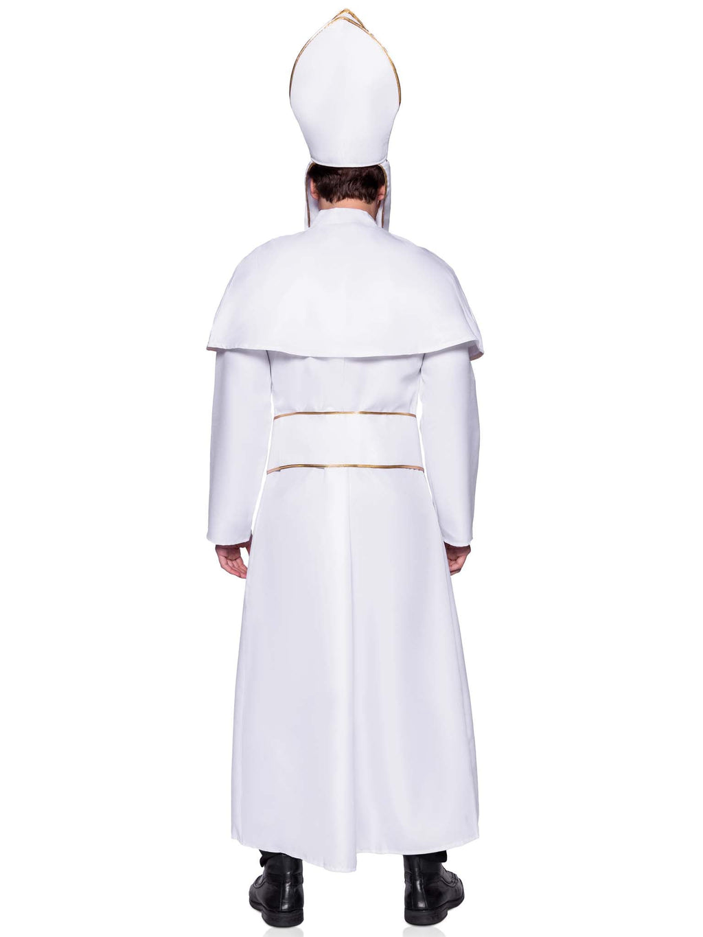 Men's 3 PC Pope Costume, Includes Robe, Belt, and Hat