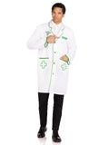 Men's 1 PC Dr. Graham O'Hash Costume, Includes Lab Coat with Pockets and Embroidered Badges
