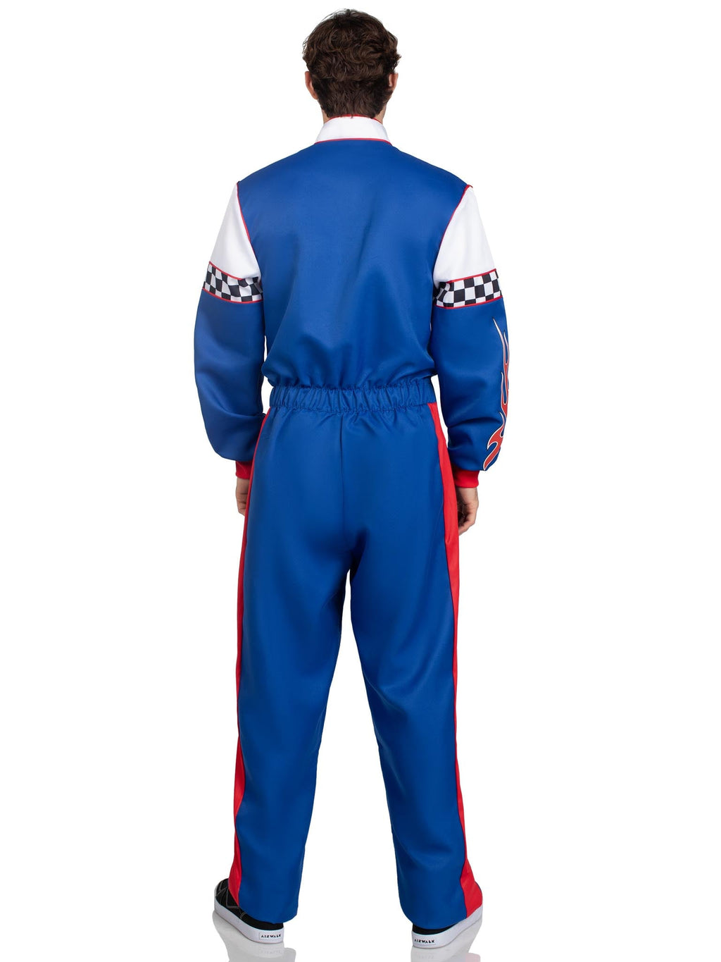 Men’s 1 PC Speedway Racer Costume, Includes Jumpsuit with Pockets, Two-Way Zipper, and Patch Accents