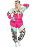 Plus Size 2 PC Totally 80s Tracksuit Costume, Includes Zip-Up Tracksuit and Headband