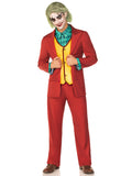 Men’s 3 PC Deviant Clown Costume, Includes Jacket with Attached Vest, Dickey and Pants