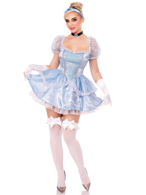 3 PC Ballroom Babe Costume, Includes Lace Trimmed Dress, Jewel Choker, and Headband