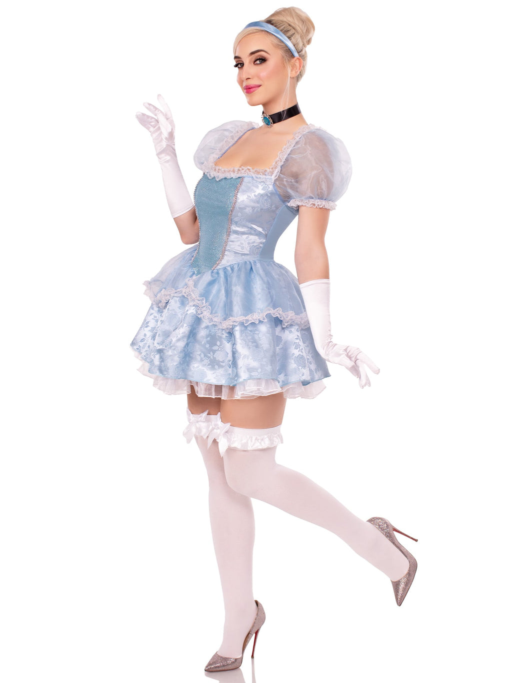 3 PC Ballroom Babe Costume, Includes Lace Trimmed Dress, Jewel Choker, and Headband