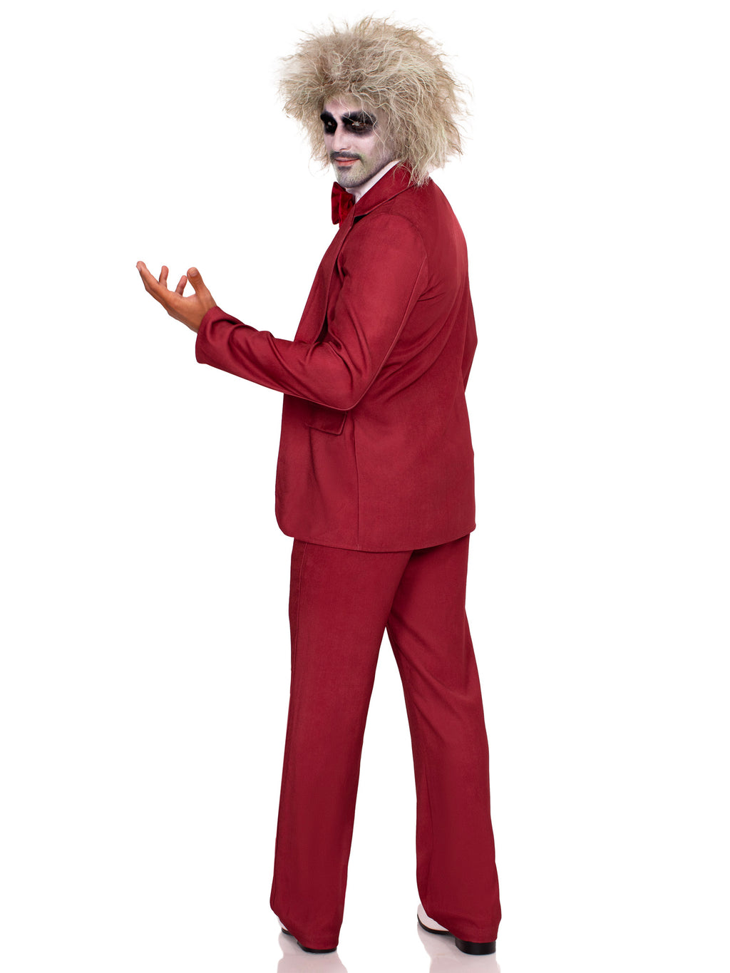Men's 3 PC Beetle Groom Costume, Includes Jacket with Attached Velvet Vest, Dickey with Bow Tie, and Pants
