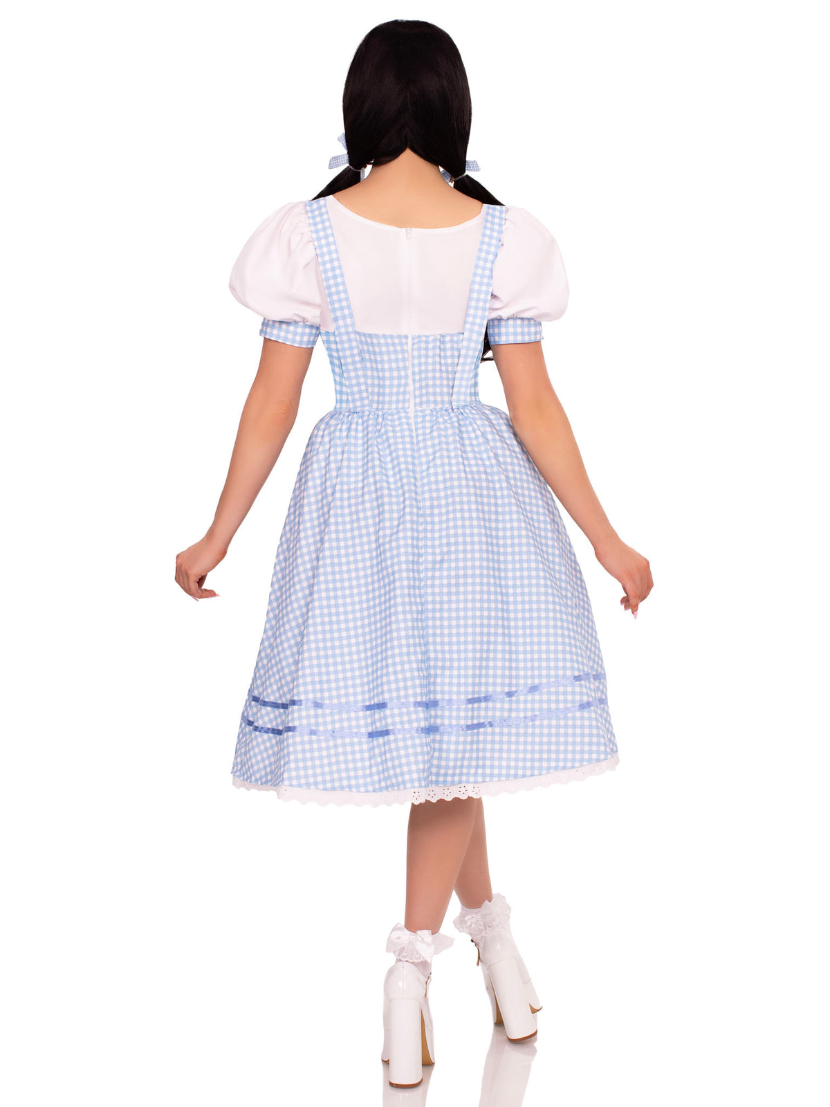 2 PC Kansas Sweetie Costume, Includes Eyelet Trimmed Gingham Dress with Sweetheart Bodice and (2) Matching Hair Ties