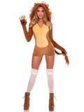1 PC Comfy Lion Costume, Includes Ultra-Soft Velvet Plush Gloved Romper with Tail and Mane Hood
