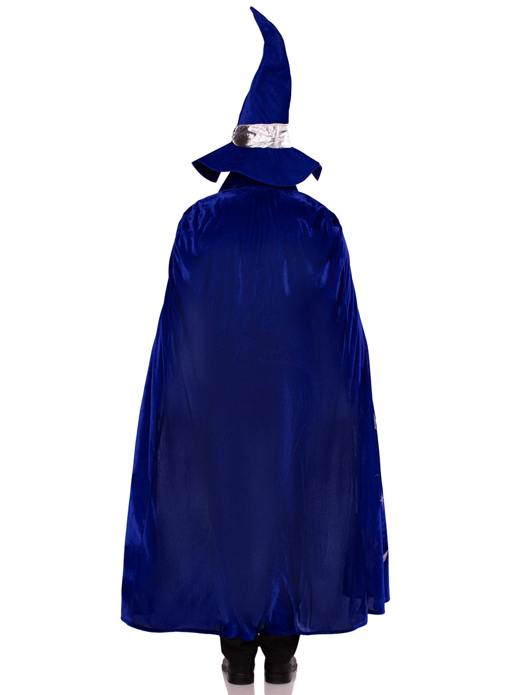 3 PC Wizard Costume Kit, Includes Cape with Celestial Accents, Wizard Hat, and Beard