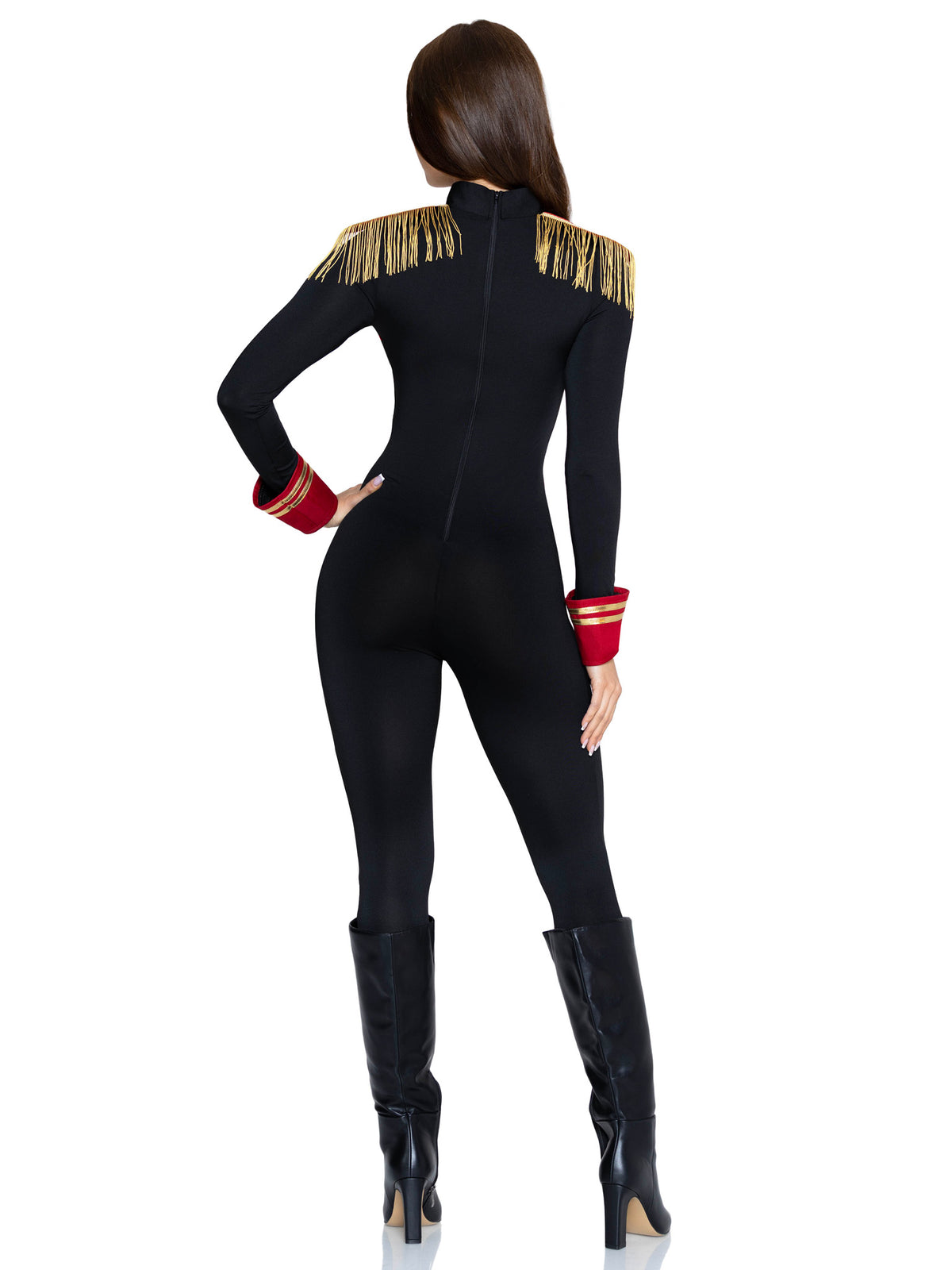 1 PC Commanding Ringmaster Costume, Includes Jumpsuit with Button Detail and Shoulder Epaulettes.