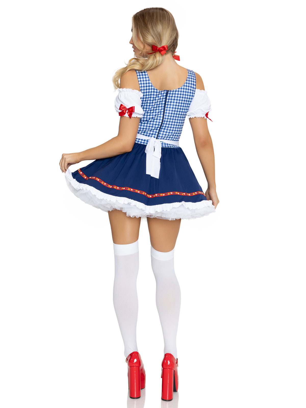 Oktoberfest Cutie Costume, Includes Gingham Apron Dress with Ribbon Trim