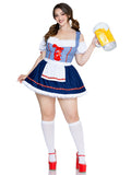Plus Size 1 PC Oktoberfest Cutie Costume, Includes Gingham Apron Dress with Ribbon Trim.