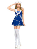 3 PC Sailor Sweetie Costume, Includes Dress with Button Accents, Rope Belt, and Sailor Hat.
