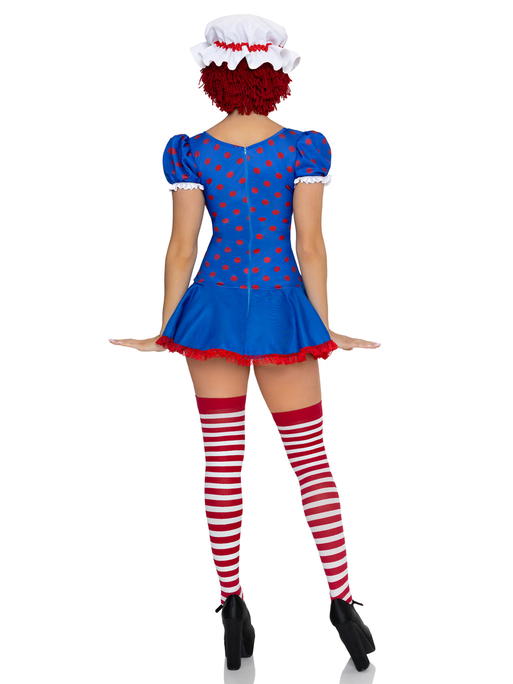 2 PC Darling Rag Doll Costume, Includes Apron Dress with Built-In Petticoat and Bonnet.