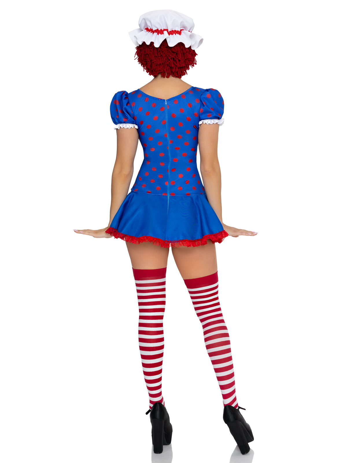 2 PC Darling Rag Doll Costume, Includes Apron Dress with Built-In Petticoat and Bonnet.