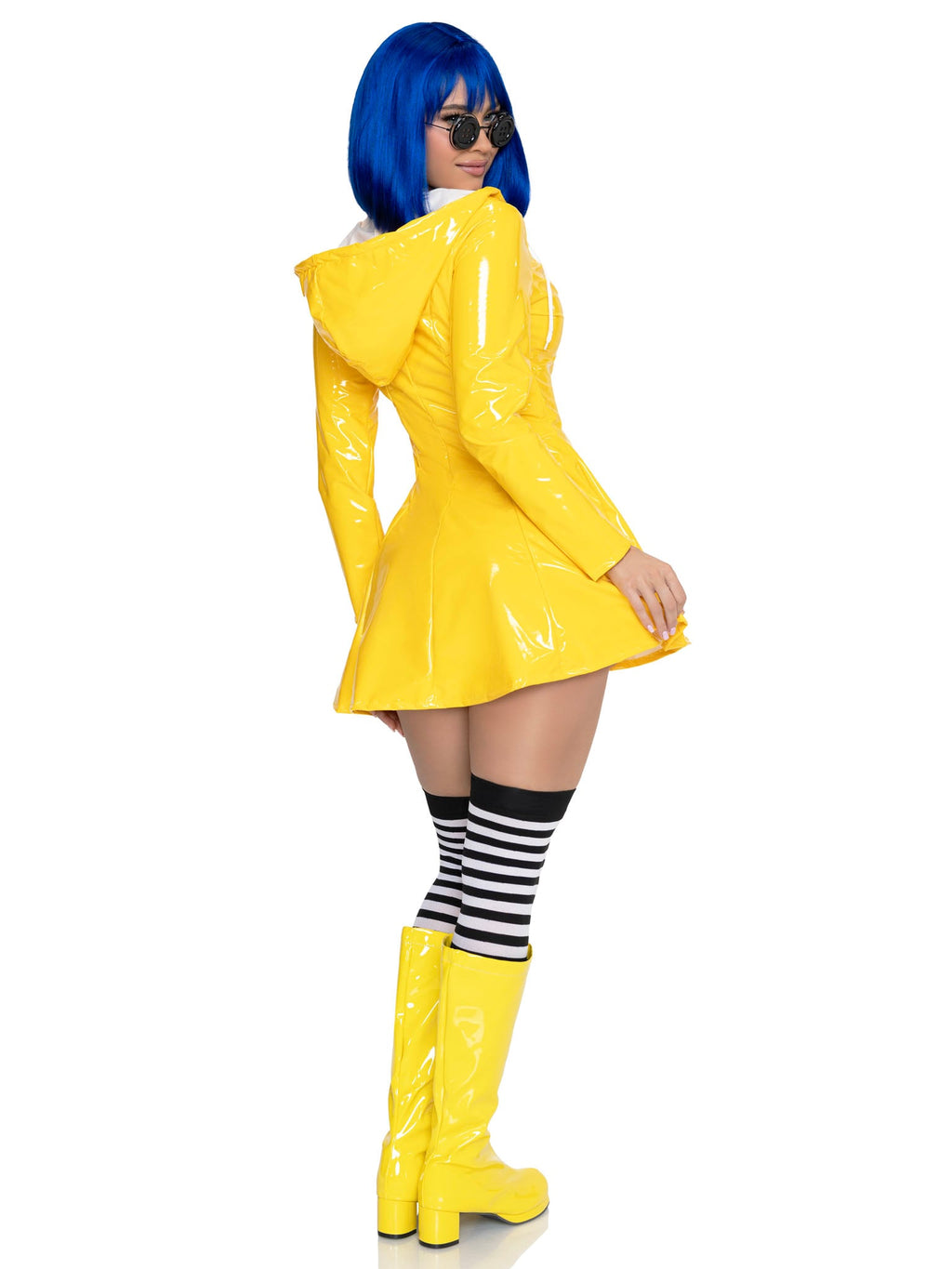 2 PC Rainy Day Rebel Costume, Includes Raincoat Dress and Glasses.