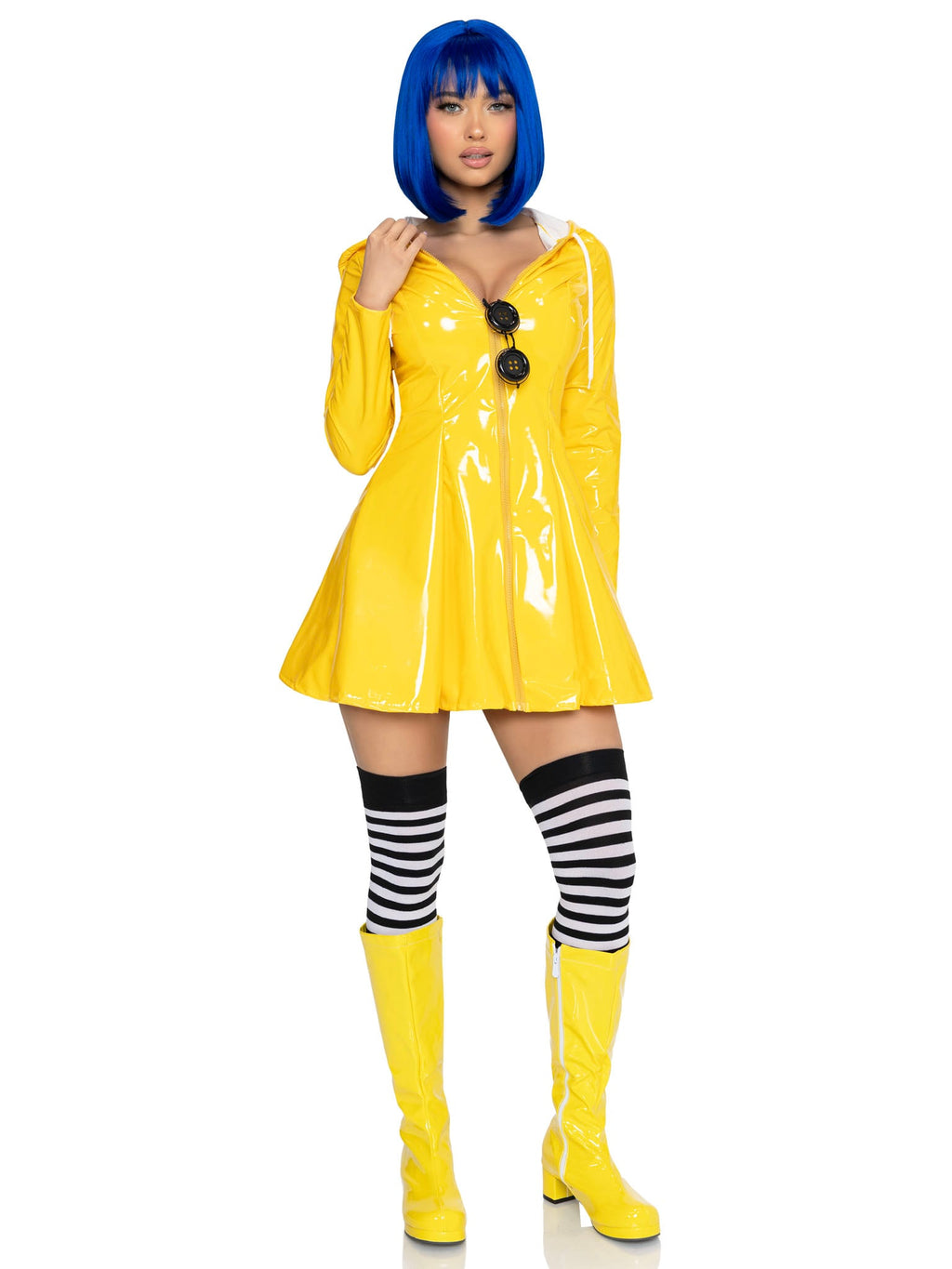 2 PC Rainy Day Rebel Costume, Includes Raincoat Dress and Glasses.