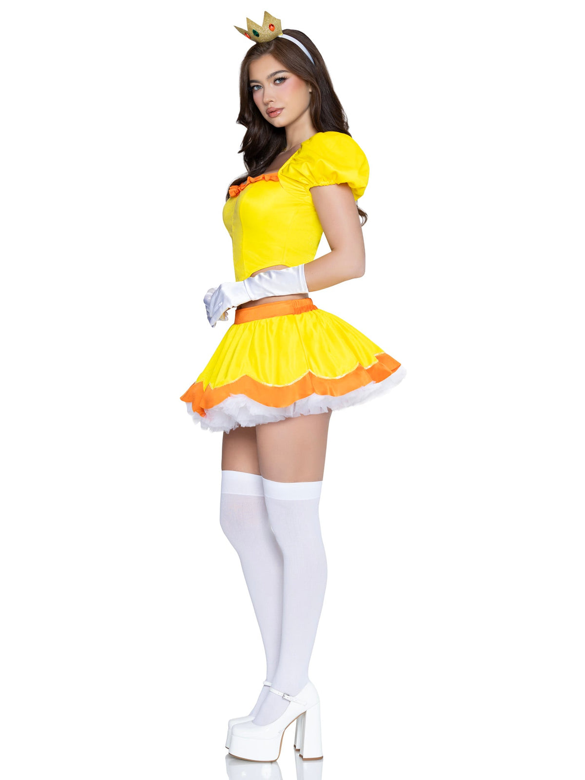 3 PC Flirty Flower Princess Costume, Includes Boned Top with Jewel Accent, Skirt, and Headband.