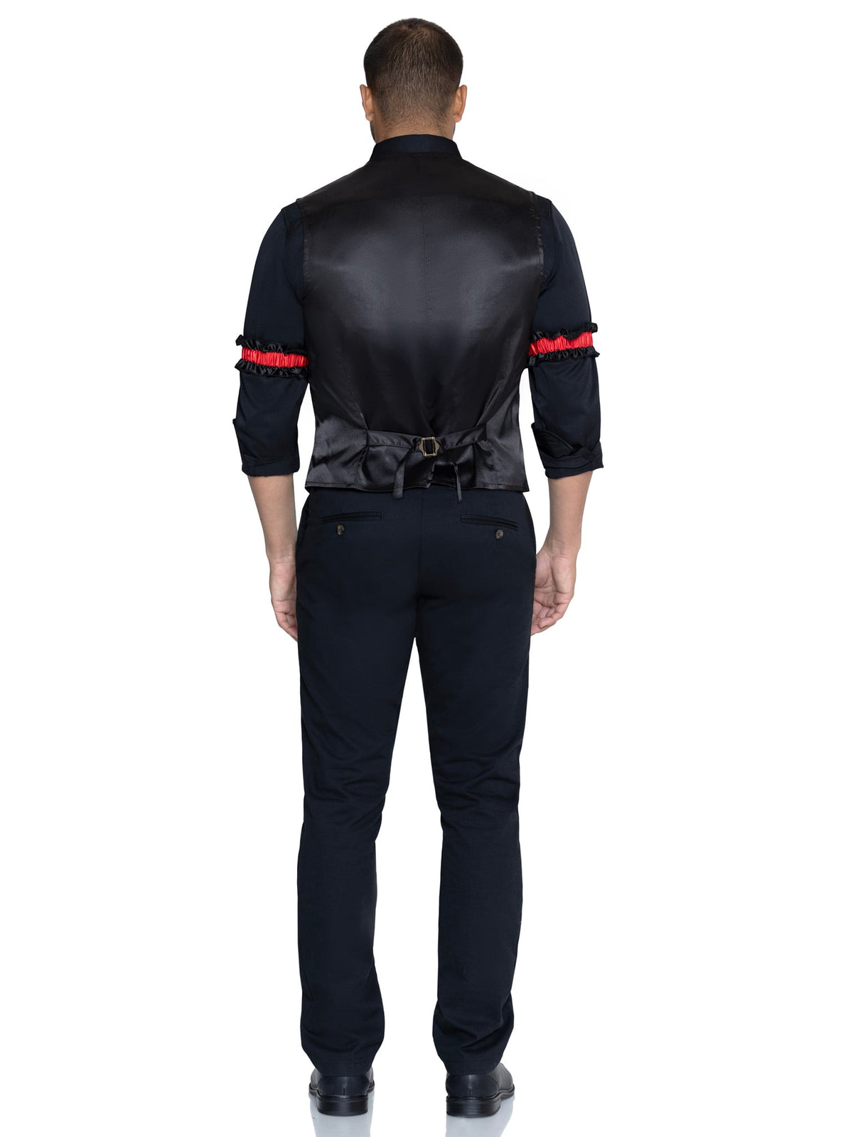 Men's 3 PC Casino Costume Kit, Includes Playing Card Vest with Attached Lucky Rabbit's Foot, Dollar Sign Bow Tie, and (2) Arm Bands.