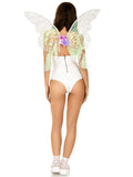 Iridescent Glitter Fairy Wings with Flower Accent