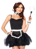 4 PC French Maid Costume Kit, Includes Lace Trimmed Apron, Neck Piece, Wrist Cuffs, and Headband
