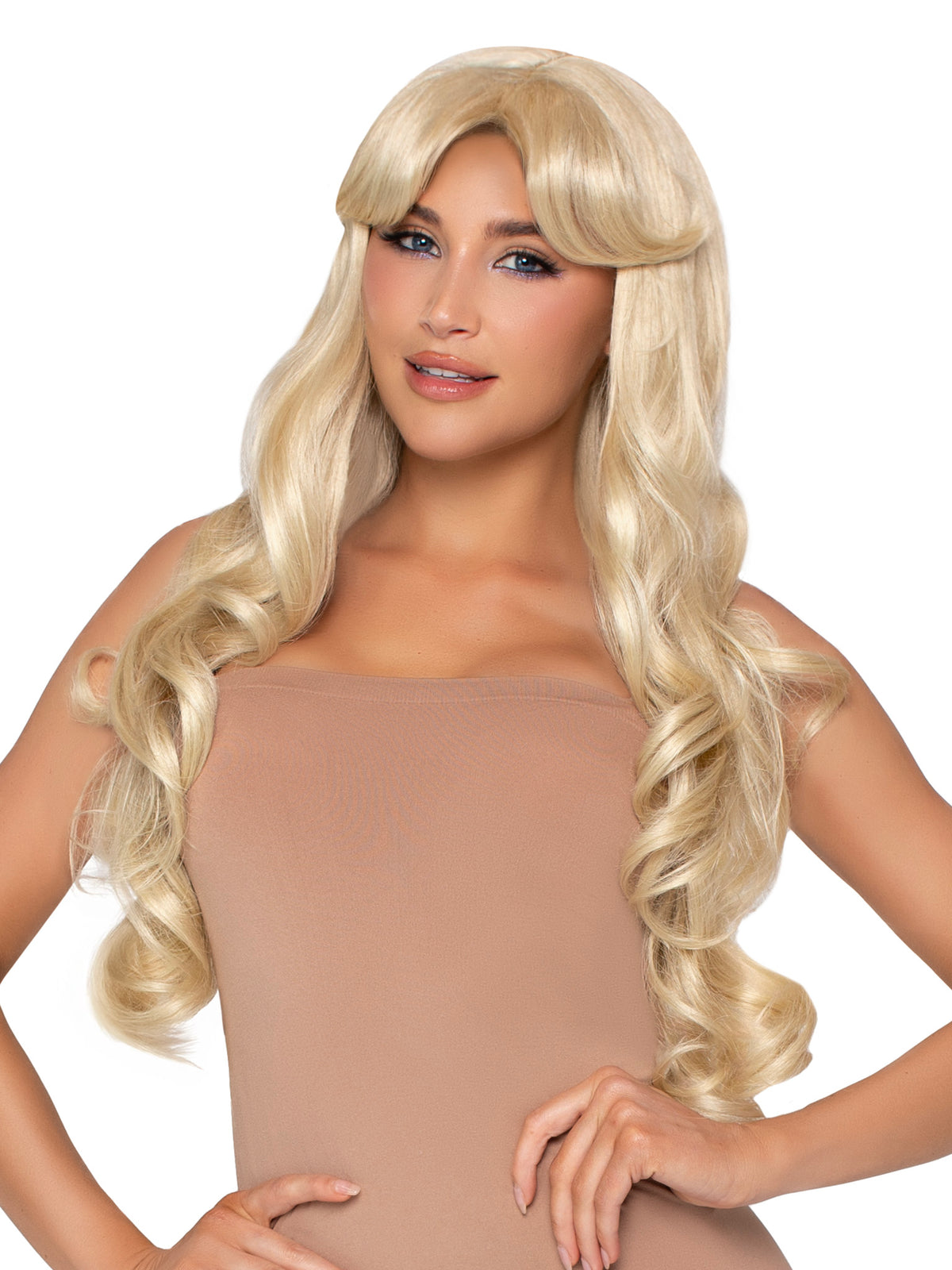 27” Curtain Bang Wavy Wig