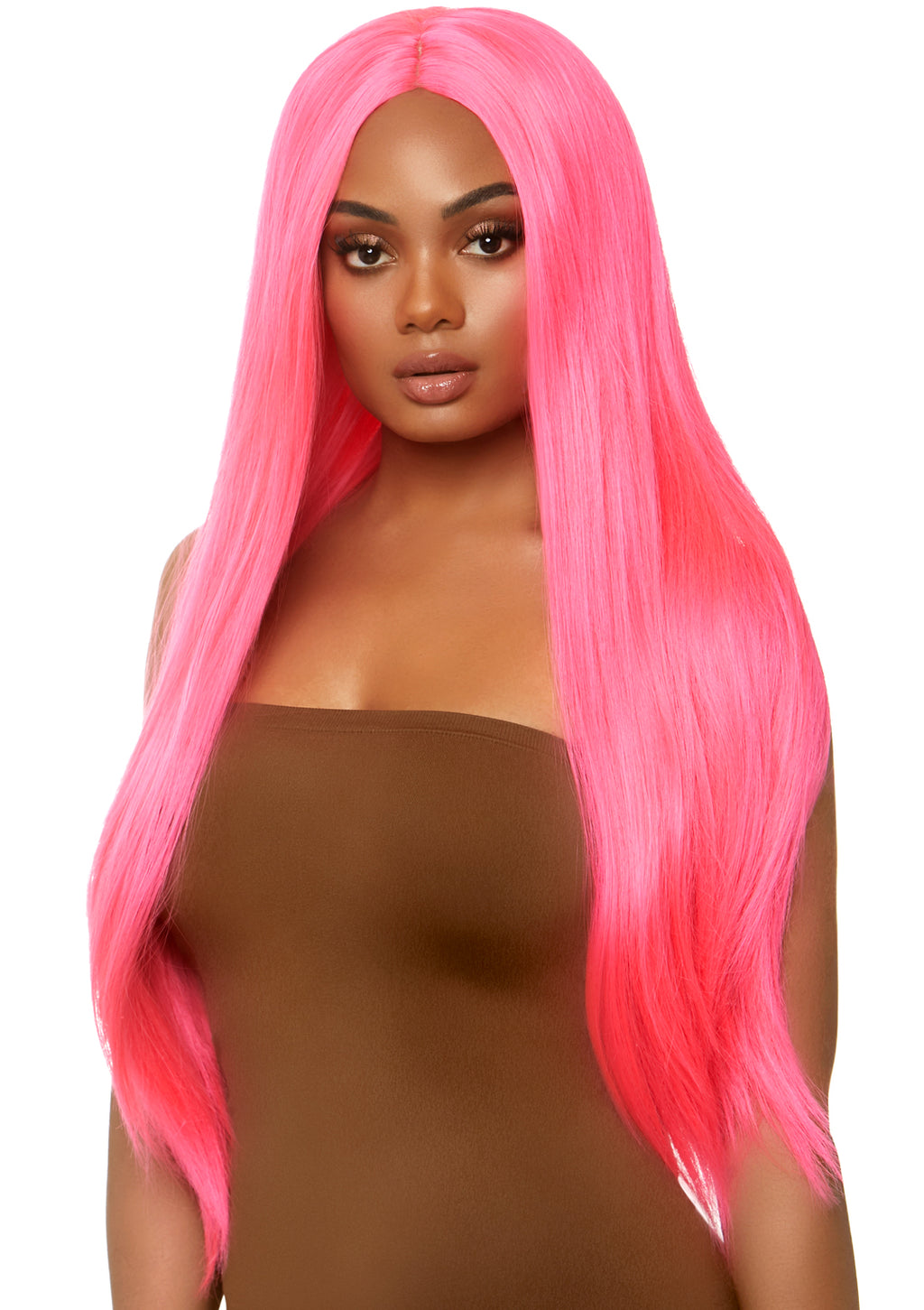 33"" Long Straight Center Part Wig