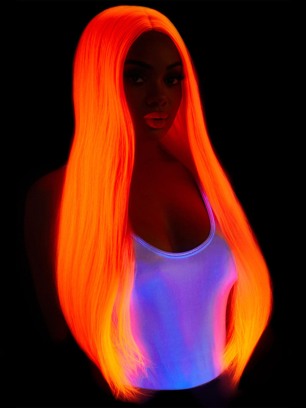 33"" Long Straight Center Part Wig