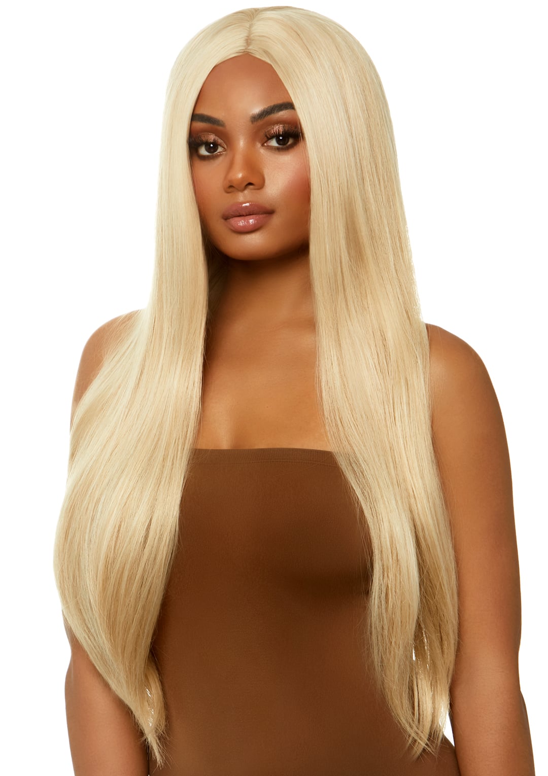 33"" Long Straight Center Part Wig