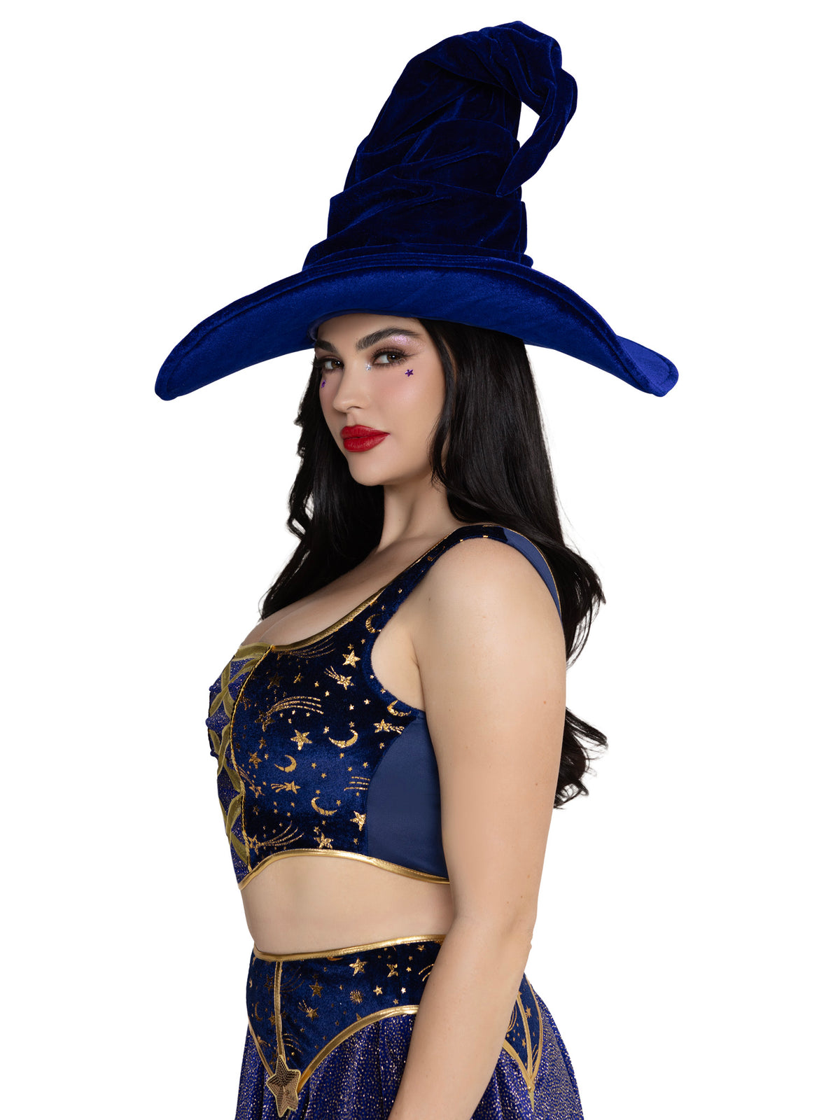 Velvet Ruched Witch Hat
