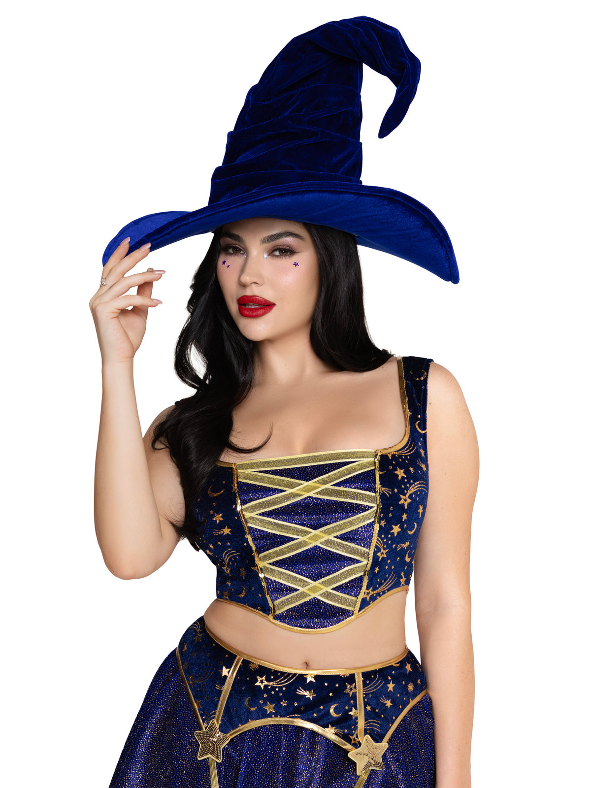 Velvet Ruched Witch Hat