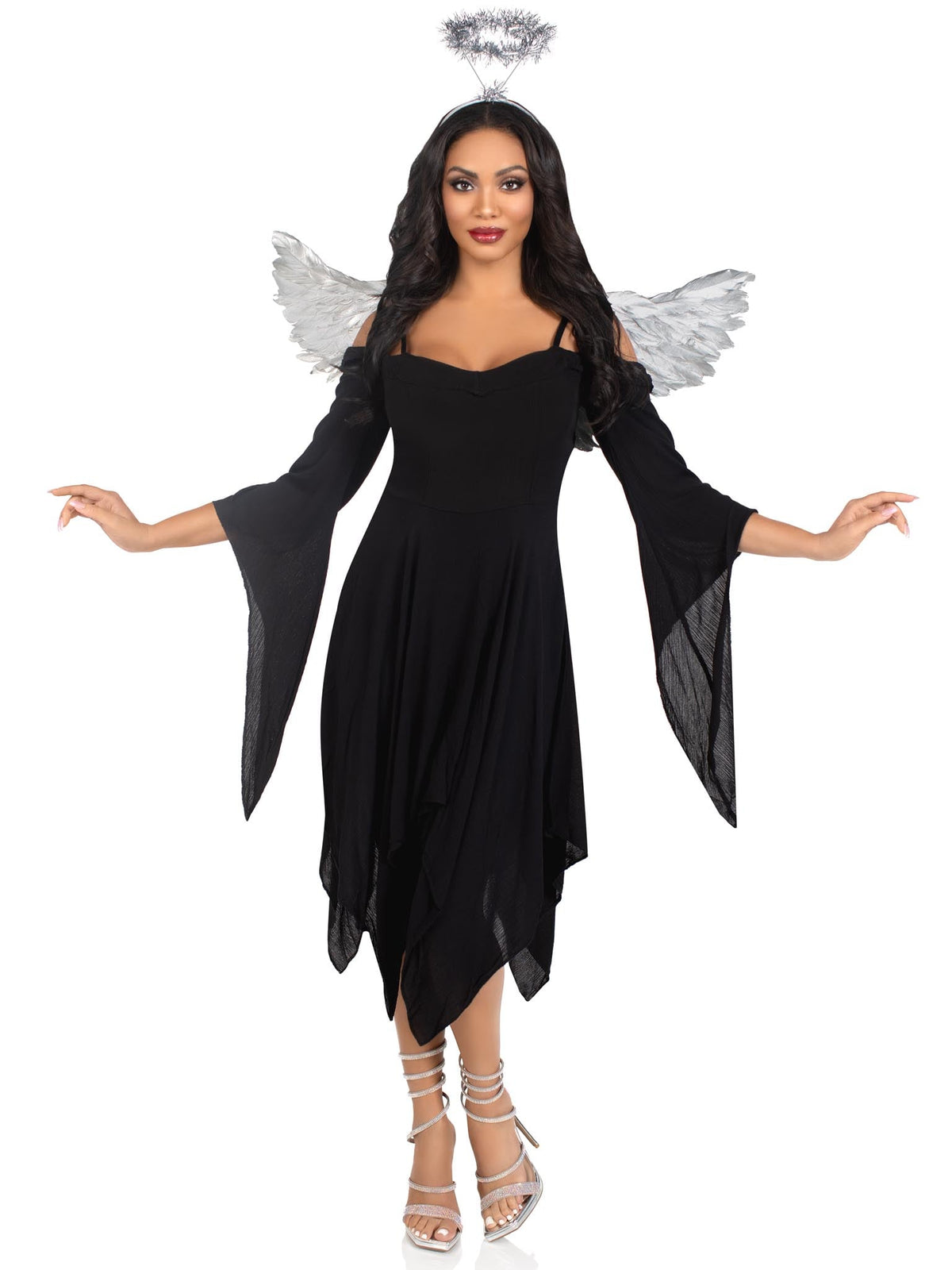2 PC Metallic Angel Costume Kit, Includes Angel Wings and Tinsel Halo Headband
