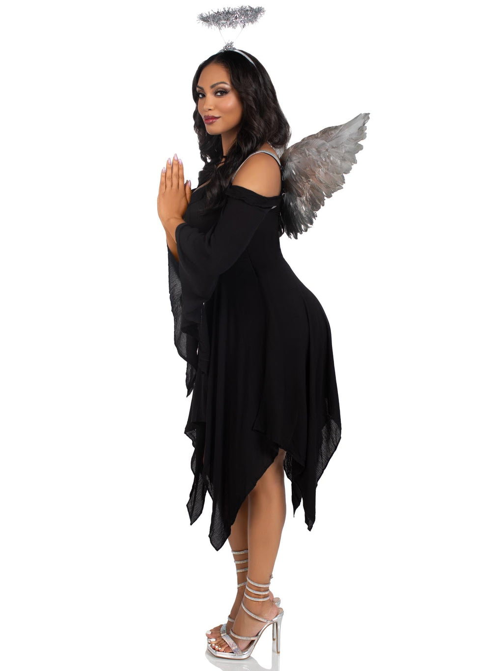 2 PC Metallic Angel Costume Kit, Includes Angel Wings and Tinsel Halo Headband