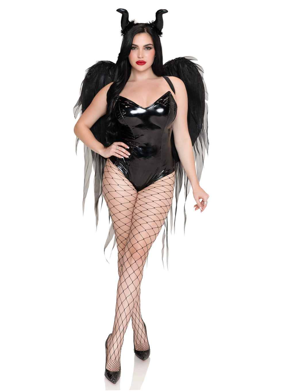 2 PC Dark Enchantress Chiffon Wings and Horn Headband.