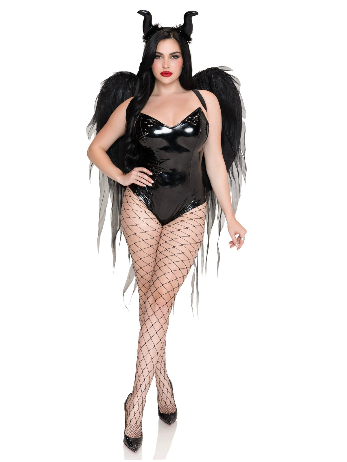 2 PC Dark Enchantress Chiffon Wings and Horn Headband.