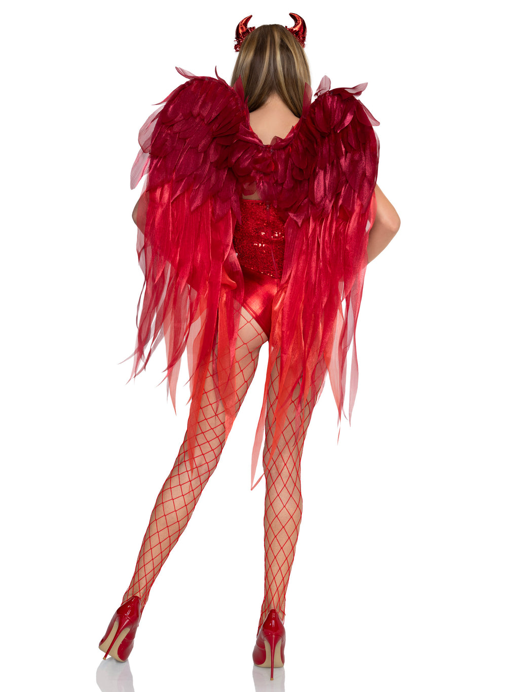 2 PC Devil Ombre Chiffon Wings and Horn Headband.