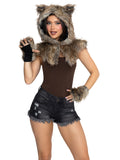 2 PC Wolf Costume Kit, Includes Furry Hood and Gloves.