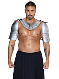 Men's 4 PC Armor Costume Kit, Includes Molded Chest and Back Plate with Shoulder Guards, Connected with Adjustable Buckle Straps.