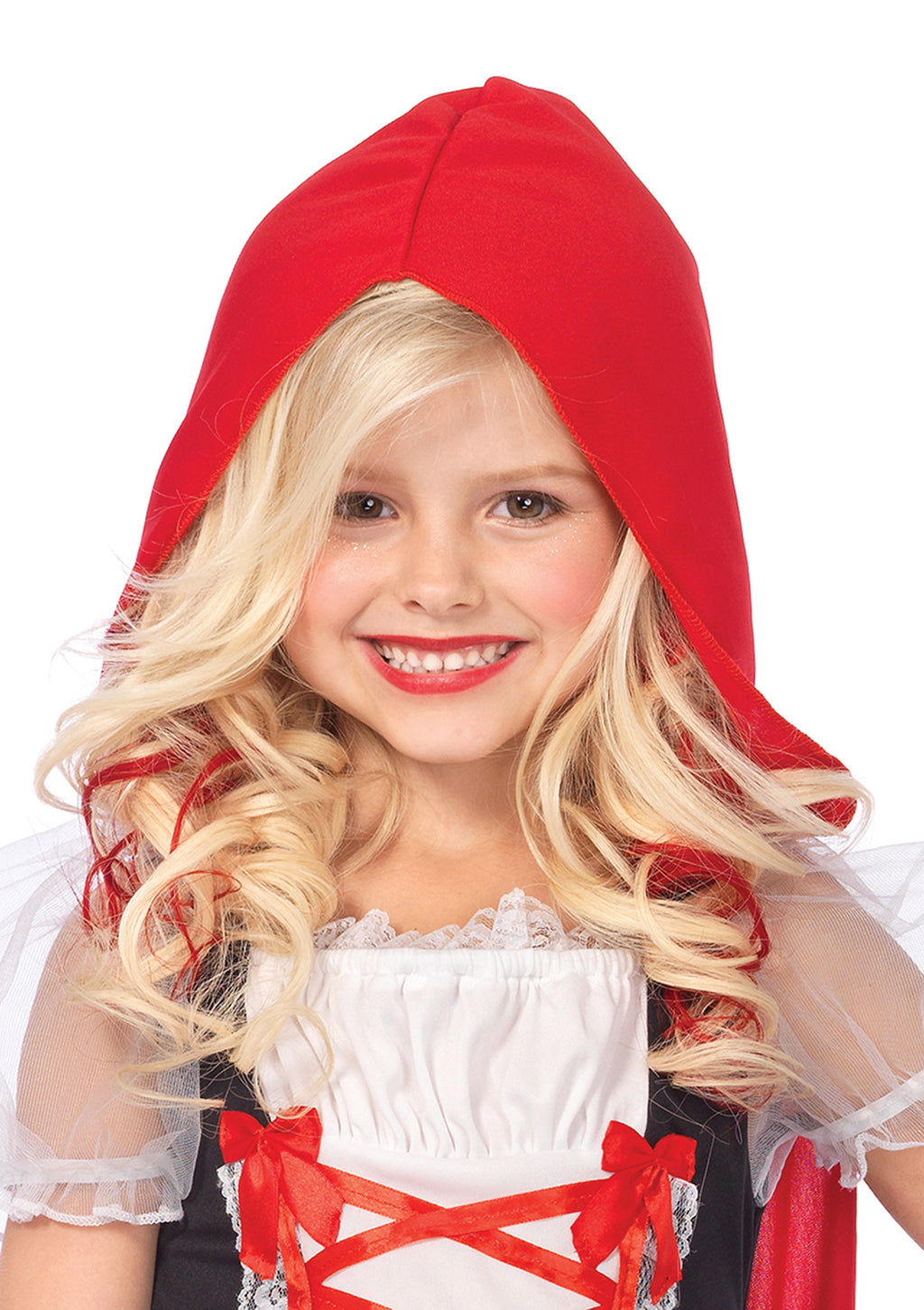 Girl’s 2 PC Red Riding Hood Costume, Includes Long Apron Dress and Detachable Hooded Cape