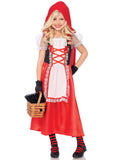 Girl’s 2 PC Red Riding Hood Costume, Includes Long Apron Dress and Detachable Hooded Cape